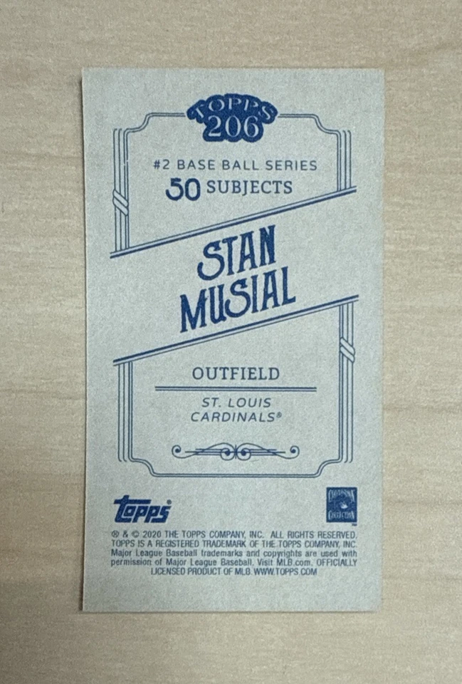 STAN MUSIAL - 2020 Topps 206 - Wave 2 [Base] - #48 - ST. LOUIS CARDINALS - Image 2 of 2