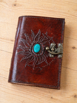 Sun Moon Leather Journal Tree of Life Back Clasp Closure