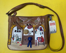 Embroidered Leather Exterior Brown Bags Handbags for Women for