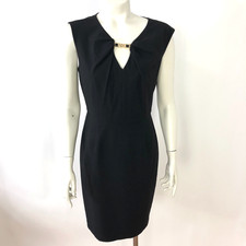 Calvin Klein 6 Sheath Cocktail Polyester Mini Above Knee Dress Black PLS READ