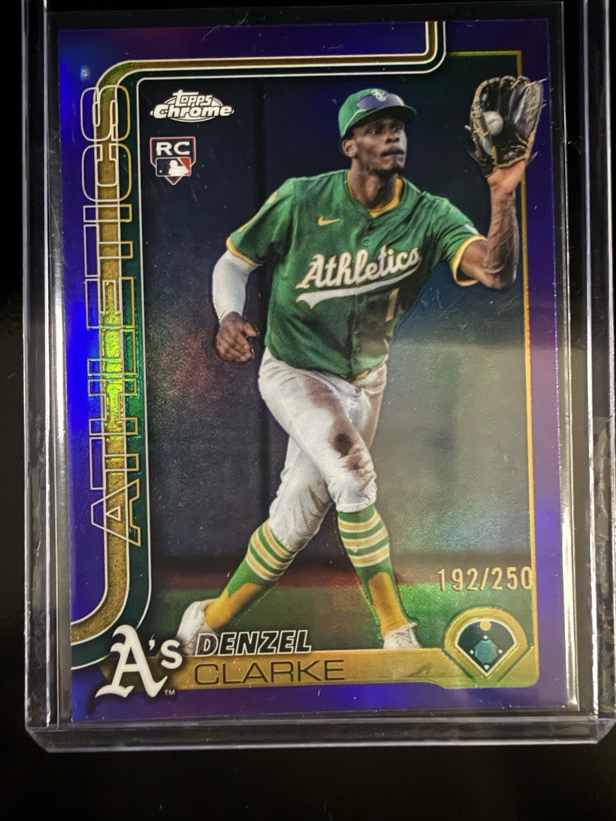 2025 Topps Chrome Update Purple Refractor RC Denzel Clarke Oakland USC15  /250