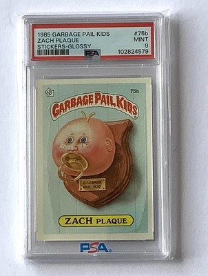 Zach Plaque 1985 Topps Garbage Pail Kids USA Die Cut Sticker - PSA 9 Glossy