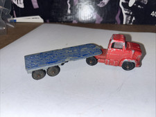 Vintage 1960'S TOOTSIETOY Cab Semi Tractor Trailer TRUCK w/ Flatbed