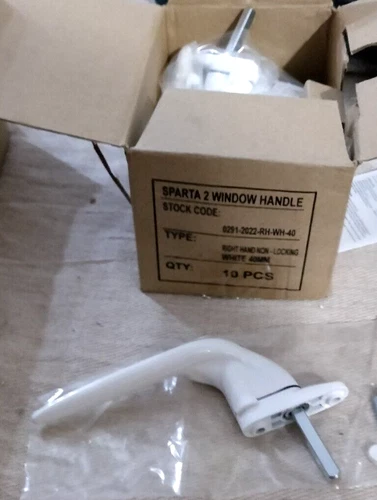 Yale uPVC RH Window Handle Locking Espag Double Glazing White 40mm Non-Locking