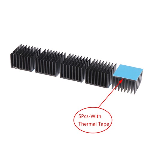 5Pcs Heatsink Radiator Cooler 22*22*15mm W/Thermal Tape For Electronic Chip IC - Afbeelding 8 van 11