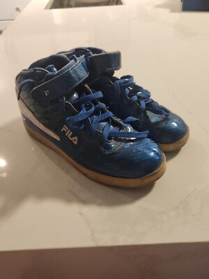 Fila Mens Sz 6 Classic Mid High Top Basketball Shoes Sneakers White Blue