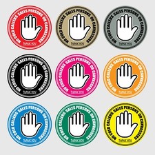 STOP No Sales People Cold Callers Notice Sign Sticker Badge Front Door Letterbox