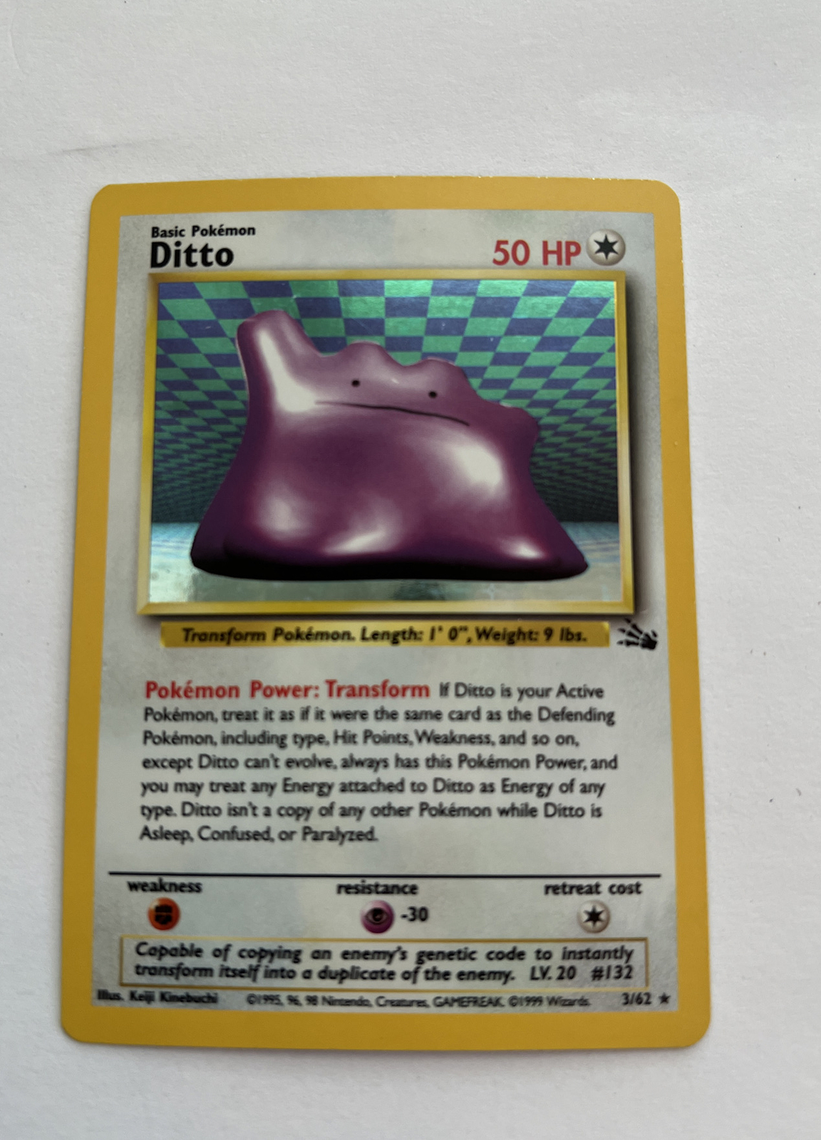 DITTO 3/62 First 1st Edition Holo Rare Pokemon Card MINT | eBay