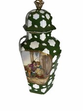 19 Century Hand Painted Derby Urn Signed