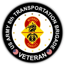 US Army 8th Transportation Brigade Veteran Bumper Sticker Military Decal 5"
