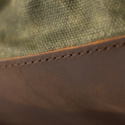 Personalised Messenger Bag Black or Green - Embroidered Waxed Canvas Travel Bag - Picture 9 of 20