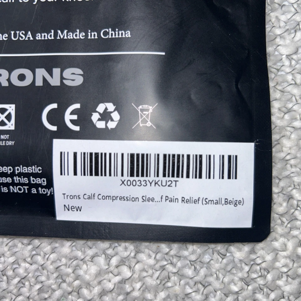 TRONS calf Compression Sleeves Small Beige Unisex - Image 4 of 4