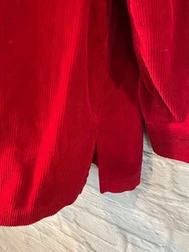Chaqueta Camisa Lauren Ralph Lauren Para Mujer Roja Pana Cremallera Completa Talla L - Imagen 4 de 8