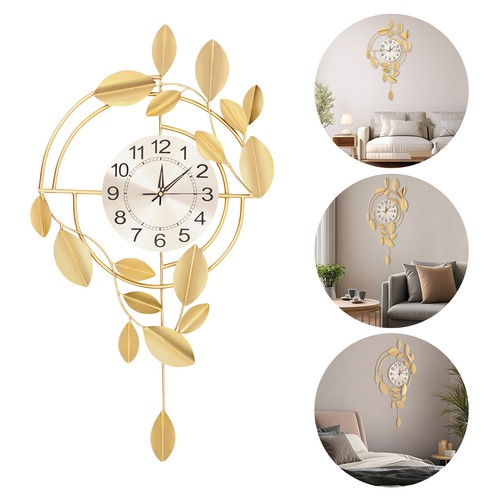Modern Decorative Wall Clock Wall Decor Clock for Bedroom Office Indoor Gold - Picture 18 of 18