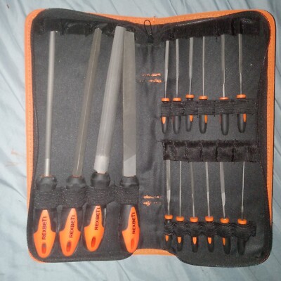 REXBETI 16Pcs Premium Grade T12 Drop Forged Alloy Steel File Set with Carry...
