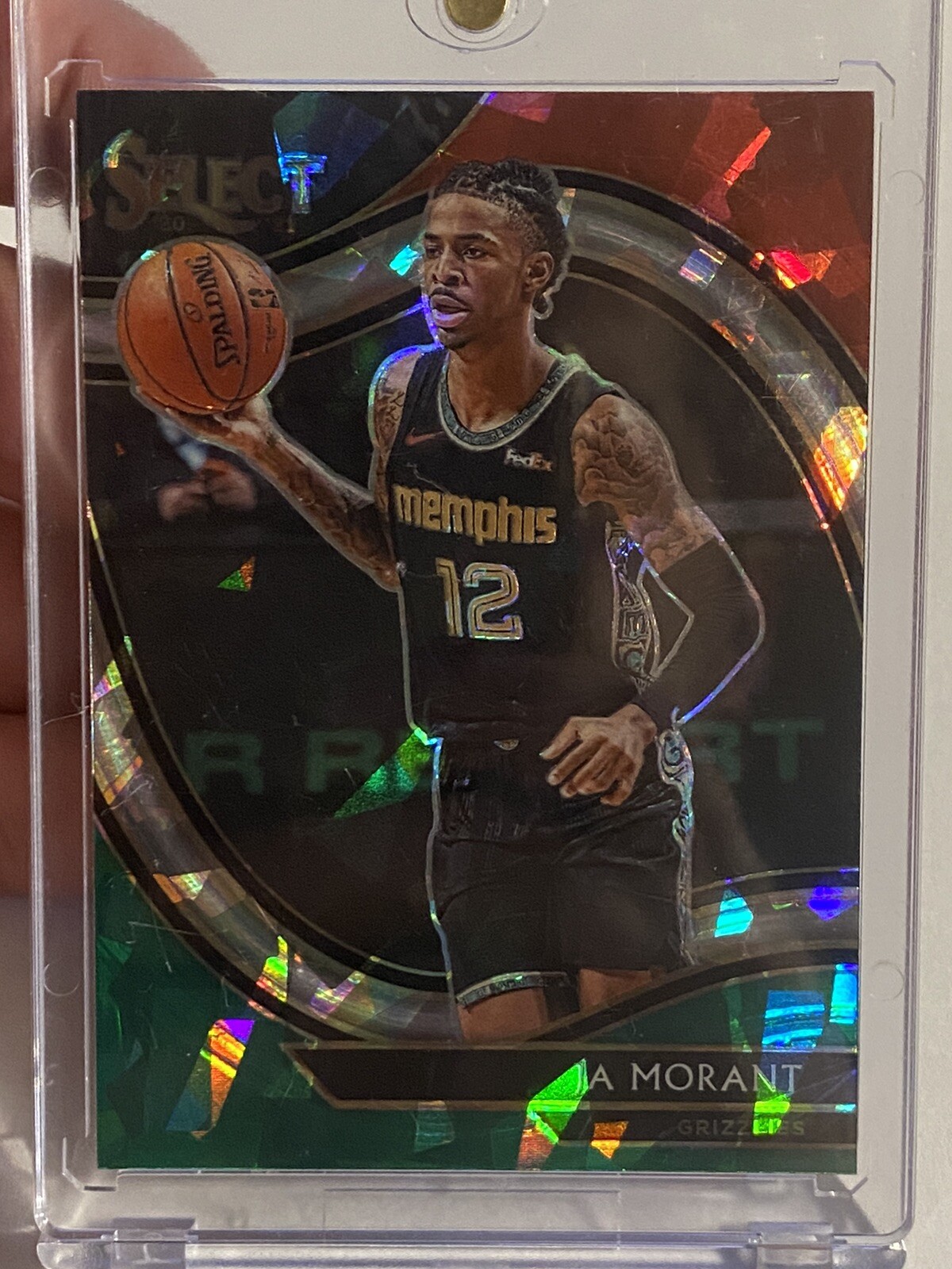 2020-21 Select JA MORANT COURTSIDE RED WHITE GREEN CRACKED ICE PRIZM SP🔥RARE💎