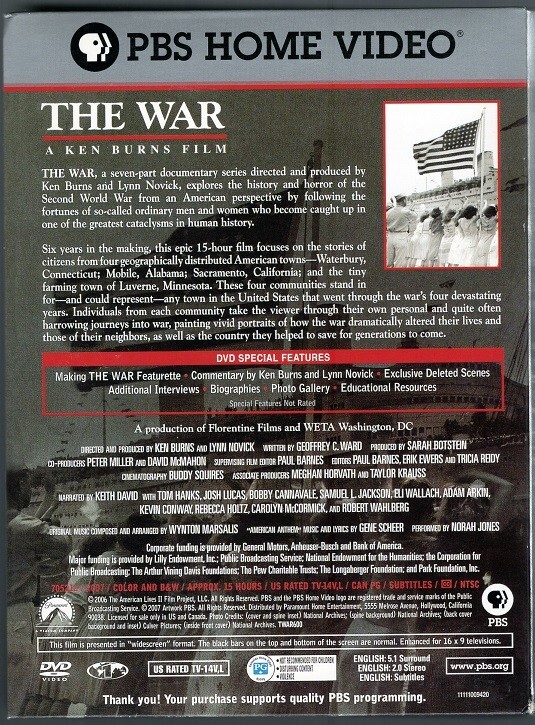 THE WAR A Ken Burns Film 6-Disc DVD (2007) 1941-1945