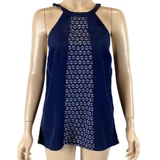 ModCloth Anthropologie Size SMall  Anchor Print Halter Top Navy & White