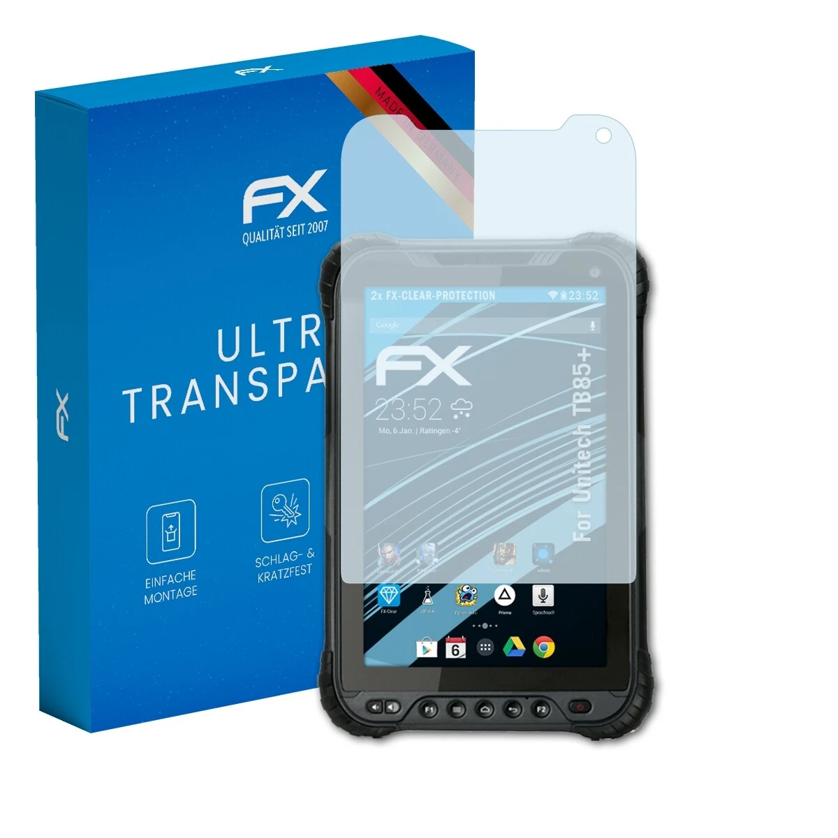 AtFoliX 2x Screen Protector for Unitech TB85+ Protective Clear Film