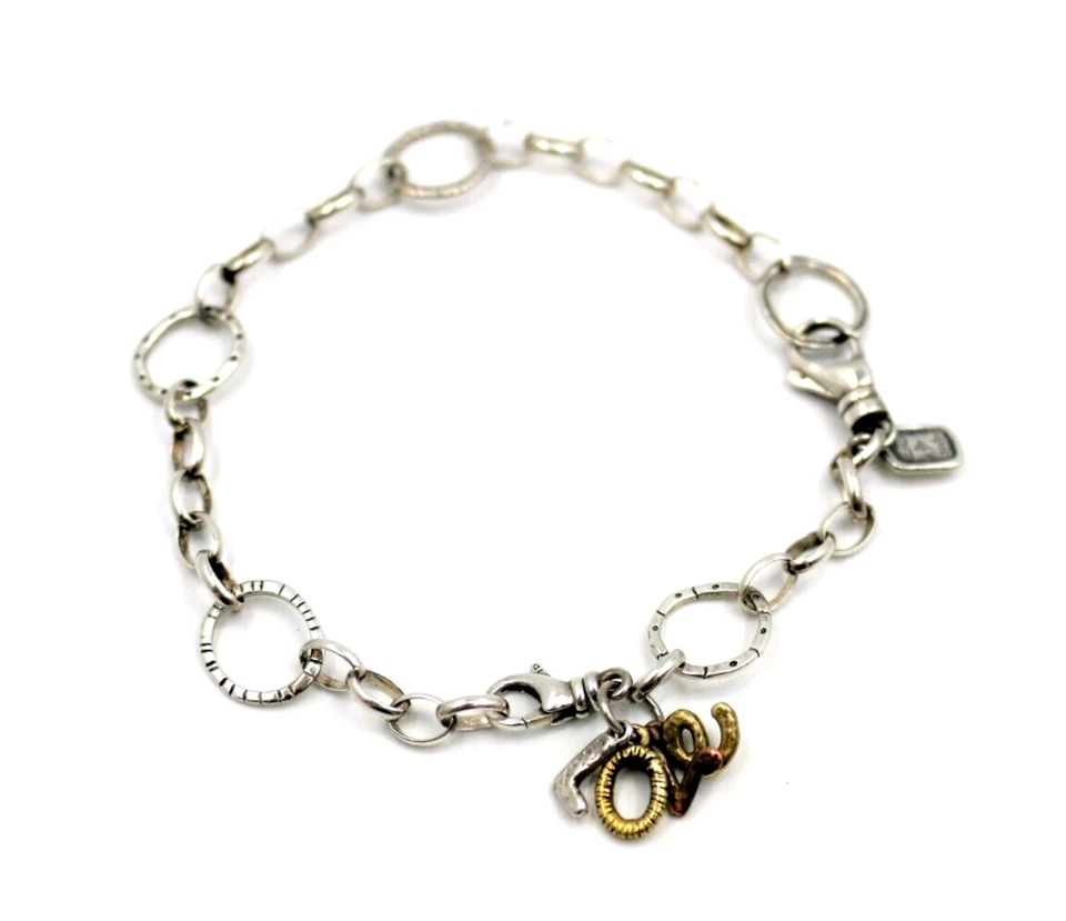 Pulsera SILPADA B2469 de plata esterlina con dije de eslabones C2552 Power of love Foto 4 de 4
