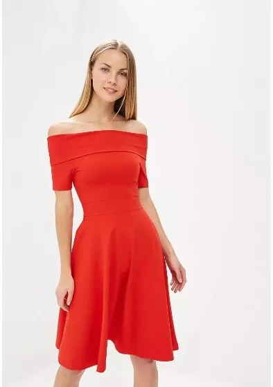 Karen millen red bardot clearance dress
