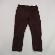 Athleta Leggings Womens Medium Workout Gym Stretch Lightweight Burgundy