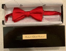 Robert Talbott "PROTOCOL' -RED SILK BOW TIE PRE-TIED - Holidays are Here