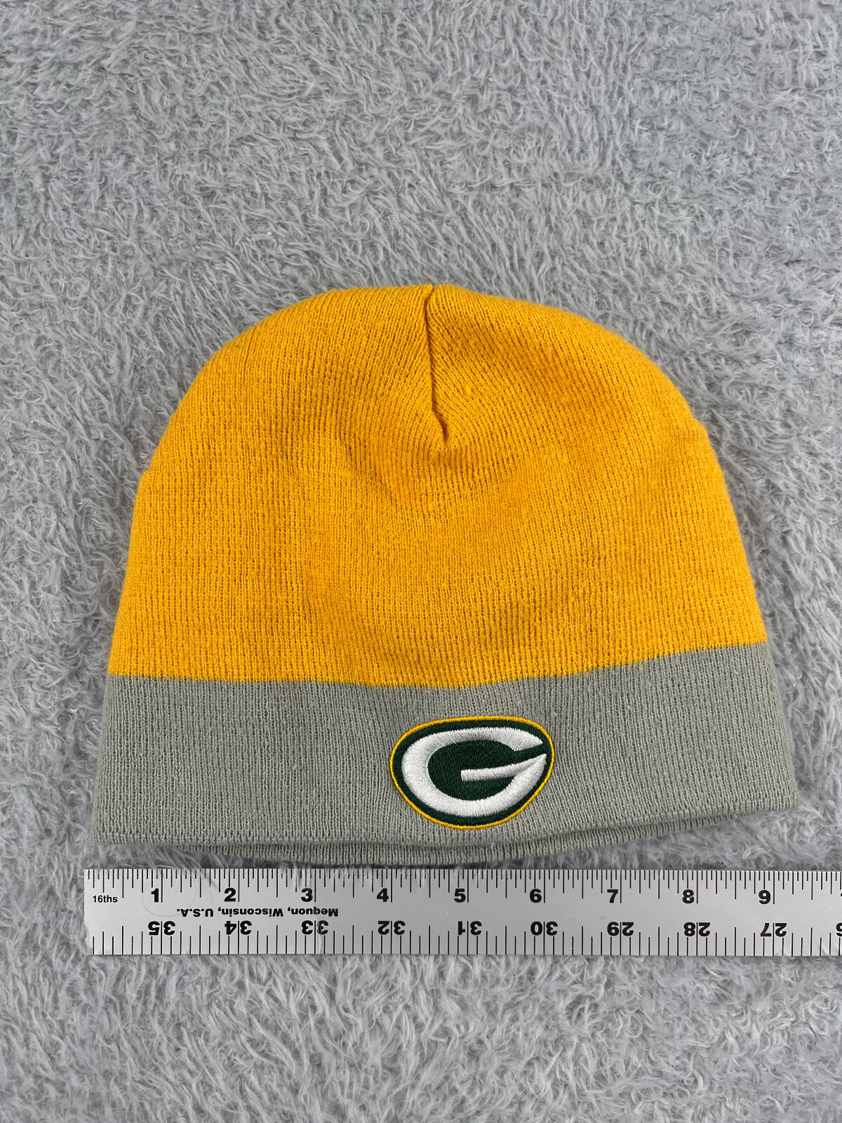 Green Bay Packers Adidas Beanie Toque Adult Yellow Gray Knit 100% Acrylic NFL