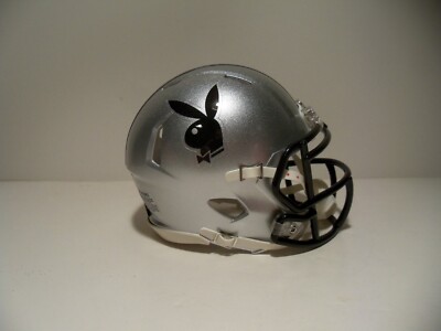 bunny football helmet CUSTOM CONCEPT SILVER PLAYBOY BUNNY MINI HELMET