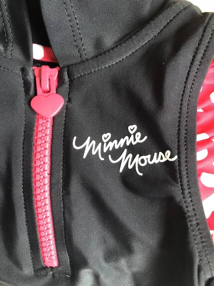 DISNEY Minnie Mouse Bathing Suit with ears hoodie 12-18 months  - Image 4 of 4