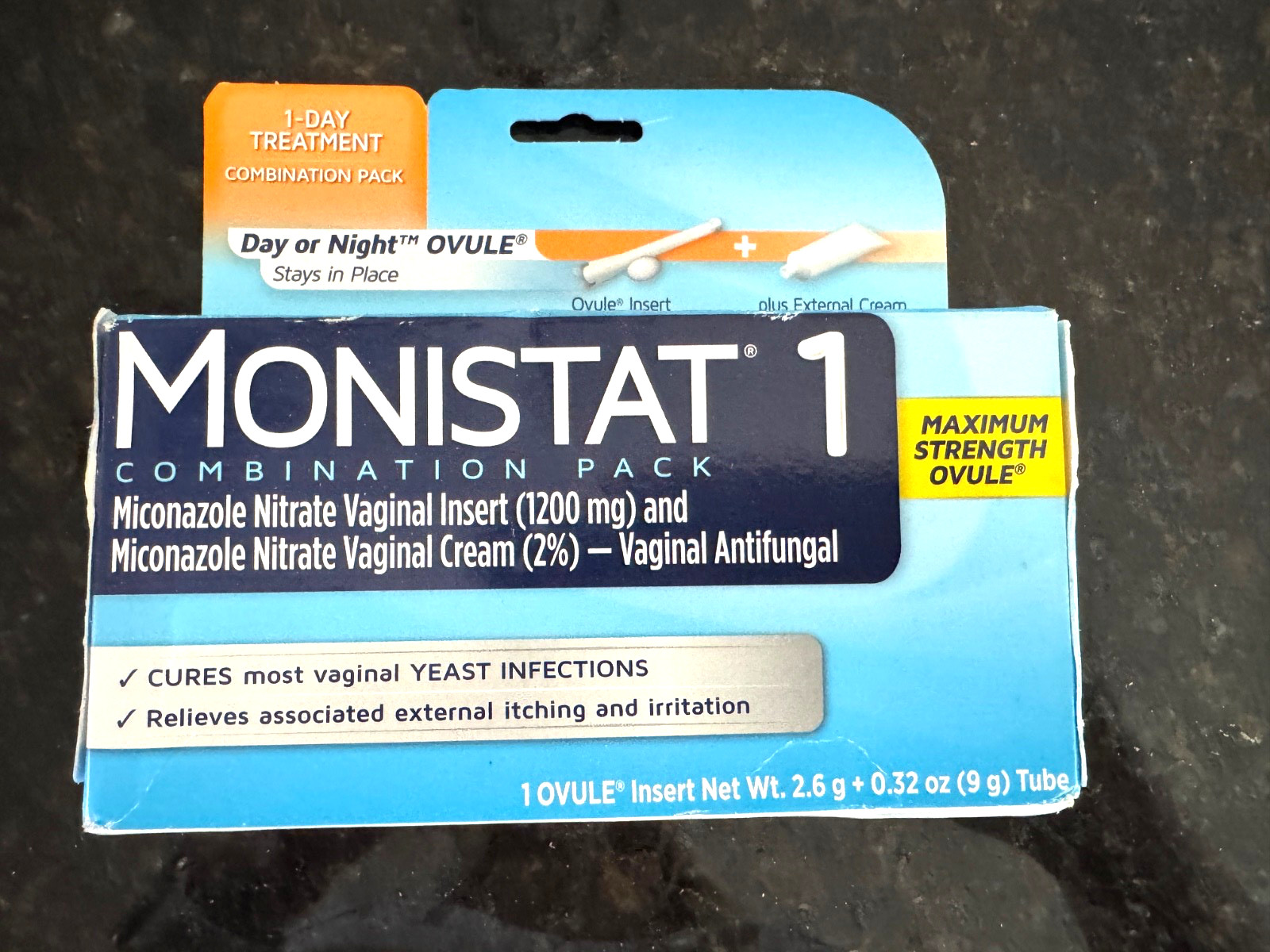 MONISTAT 1 Day Vaginal Antifungal Treatment PLUS CREAM Combo Pack Max Strength