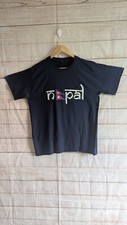 Unisex Size XL Blue Cotton Top  "Nepal Flag" Print  T-shirt 