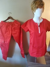 Fashion Unisex Zip Collar, Deep Pockets Medical scrub uniform set. Free Gift...