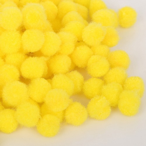 Ursus 50 Pompons Plüsch Gelb – 20 Mm Durchmesser, Bastelmaterial Für Figuren & Deko