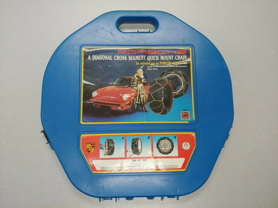 JUEGO COMPLETO MUY BONITO SIN USAR CADENAS NEUMÁTICOS ORIGINALES PORSCHE 911 930 914 944 1984 1 Foto 2 de 4