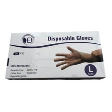 100 Disposable Clear PPE Gloves Powder Latex Vinyl Free Work Tattoo Food Safe