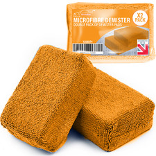 2 x Car Demister Pad Microfibre Absorbent Windscreen Sponge Mirror Glass Demist
