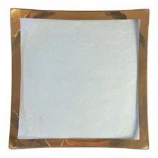 Vintage Annieglass 10” Square Gold Roman Antique Vanity Tray Signed USA 1990