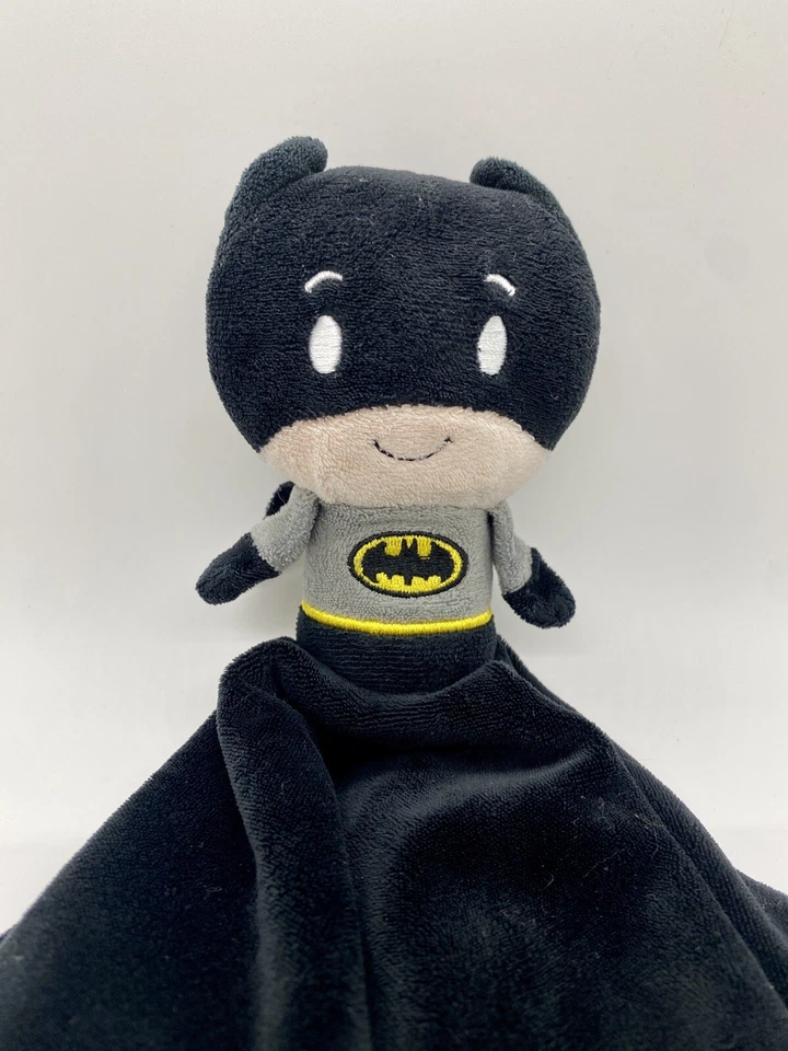 Manta de seguridad de felpa negra Itty Bittys Batman Lovey sello DC Comics Foto 2 de 4