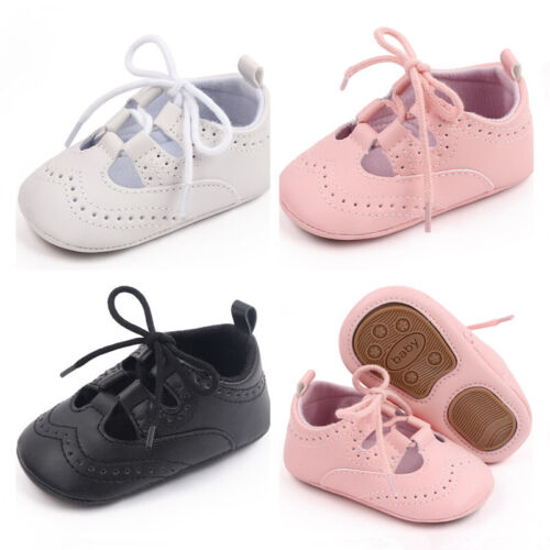 Newborn Baby Girl Crib Shoes Infant Casual Shoes First Step Trainers Size 0-18 M - Picture 1 of 16