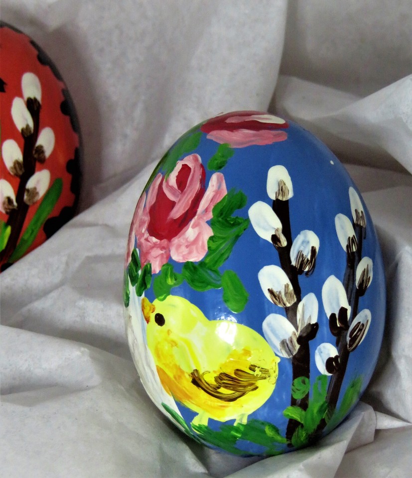 Vintage 1980 Folk Art Easter Eggs Real Blown Hand Painted Multicolor Spring eBay
