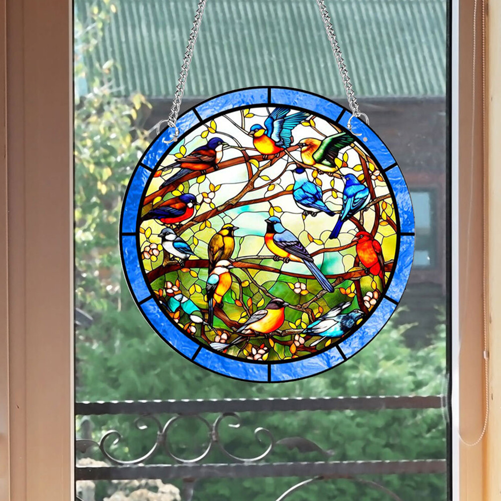 Suncatcher Window Wall Hanging Ornament Bird on A Branch Acrylic eBay