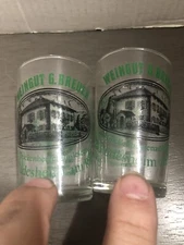 Vintage Weingut G. Breuer German Wine Shot Glass Pair Of 2