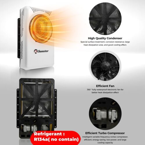 Eléctrico 24V Caravana Aire Acondicionado Split Aire Acondicionado Sistema Frigorífico para Coche RV Camión - Imagen 8 de 15