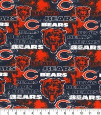 Chicago Bears 2 Print Fabric, 100 Cotton