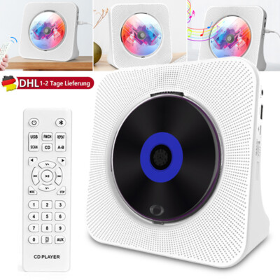 Tragbarer CD Player mit Bluetooth,eingebauten HiFi Lautsprechern + Fernbedienung