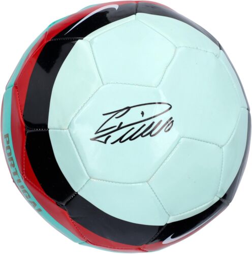 Cristiano Ronaldo Portugal Signed Red Green and Black Soccer Ball