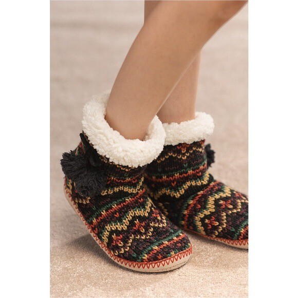 SAOLA Stivaletti ciabatte in maglia antiscivolo suola antiscivolo donna taglia L XL (8 10) pom