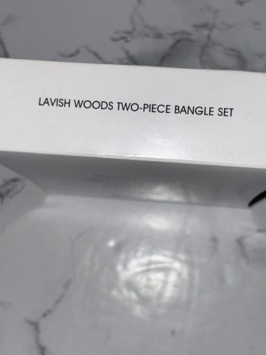 AVON 2015 LAVISH WOODS Brown Two Piece BANGLE SET Bracelet Round Circle Accent - Picture 9 of 12