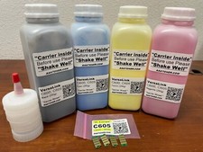  250g x 4 EXTRA HC Toner Refill for Xerox VersaLink C605  4 Chip W. EU 